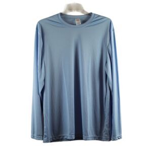 Hanes Blue Men's Stretch Shirt Long Sleeve Pullover Crewneck XL 007